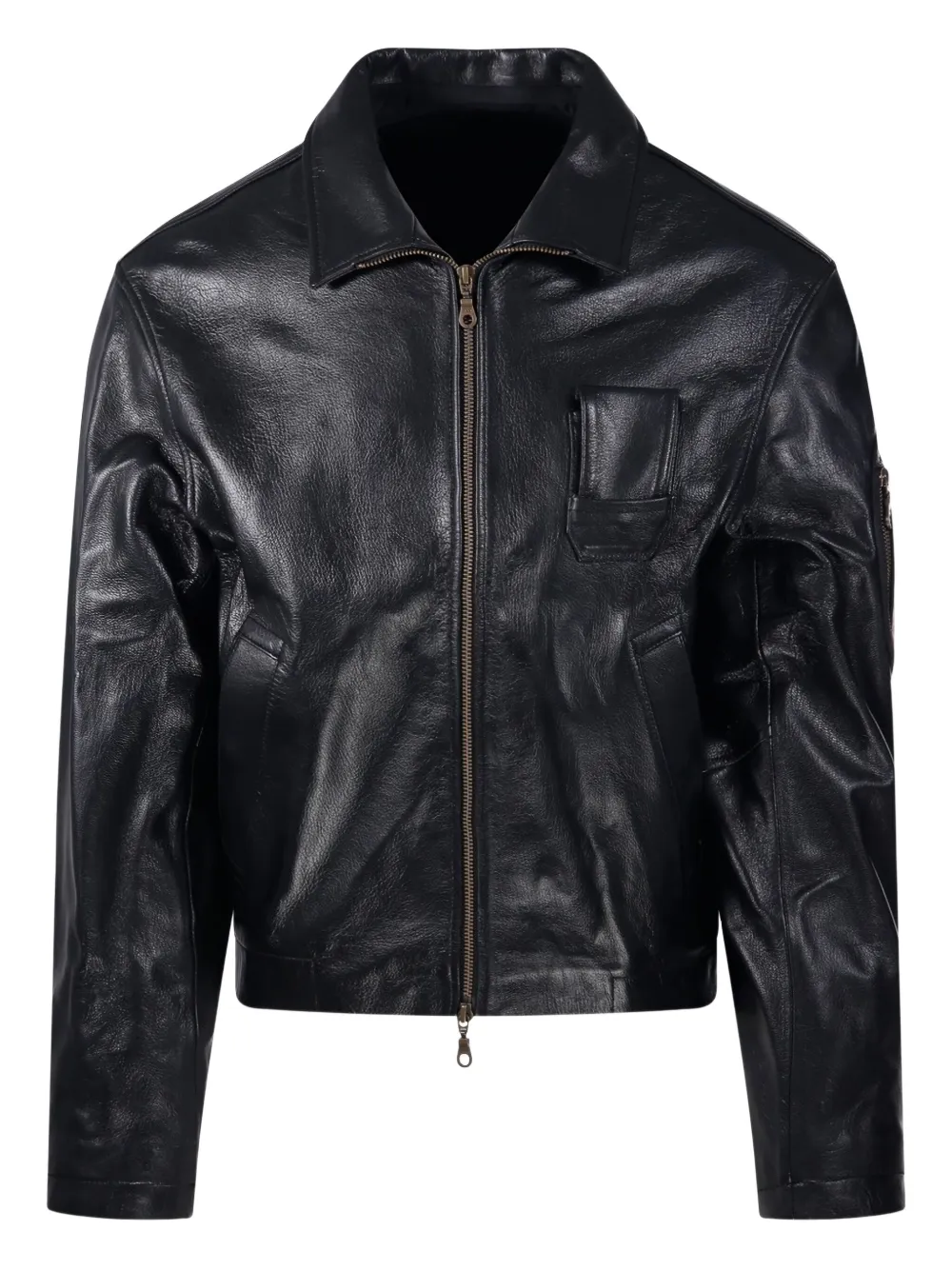 COOR zip-up leather jacket | Black | Image 1