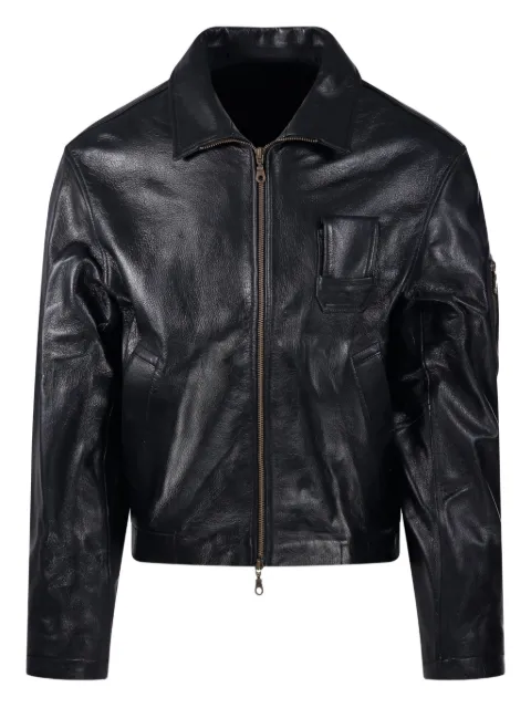 COOR zip-up leather jacket