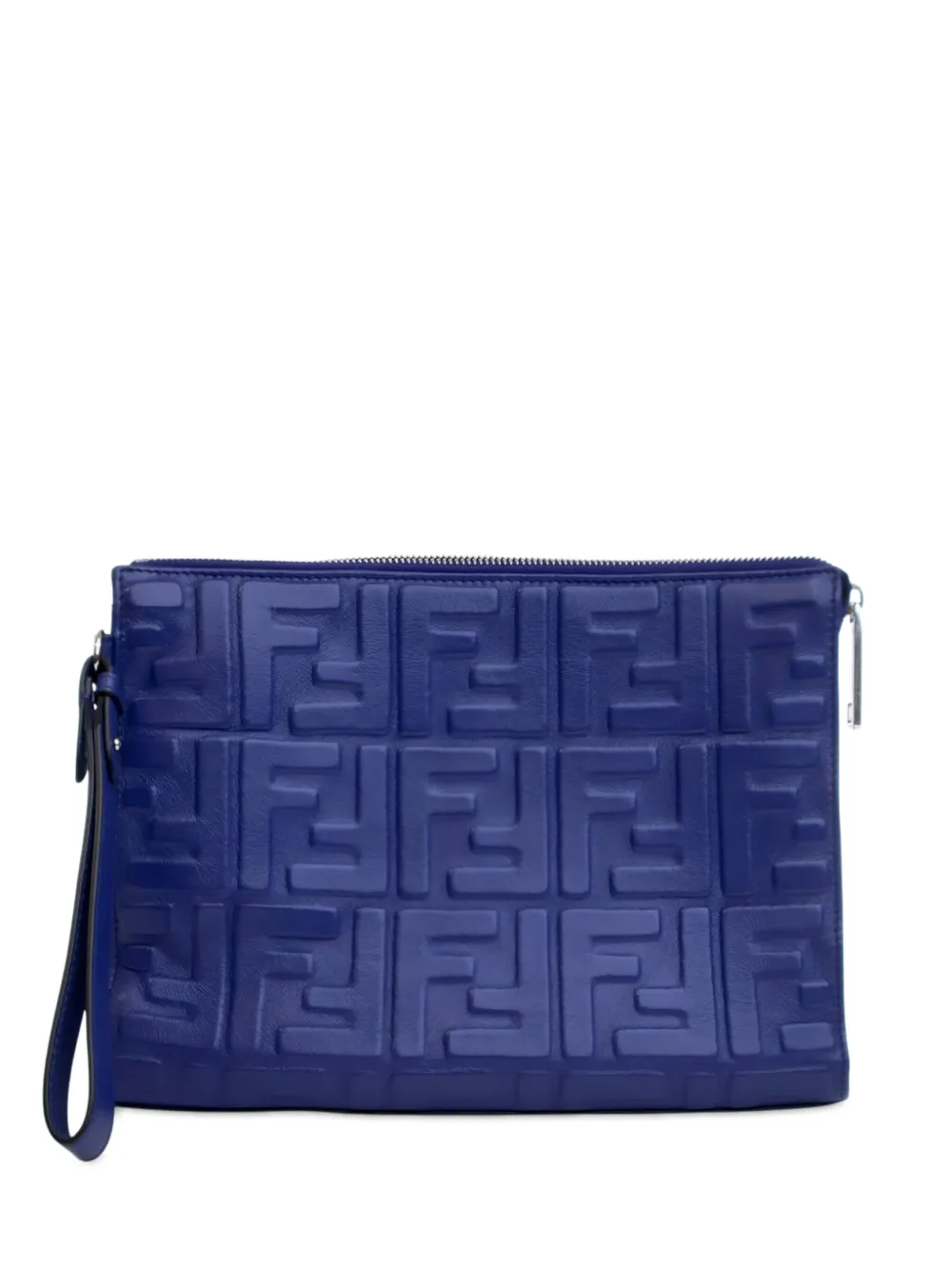 Fendi Pre-Owned 2010-2025 FF 1974 Embossed Leather clutch bag | Blue | Image 1