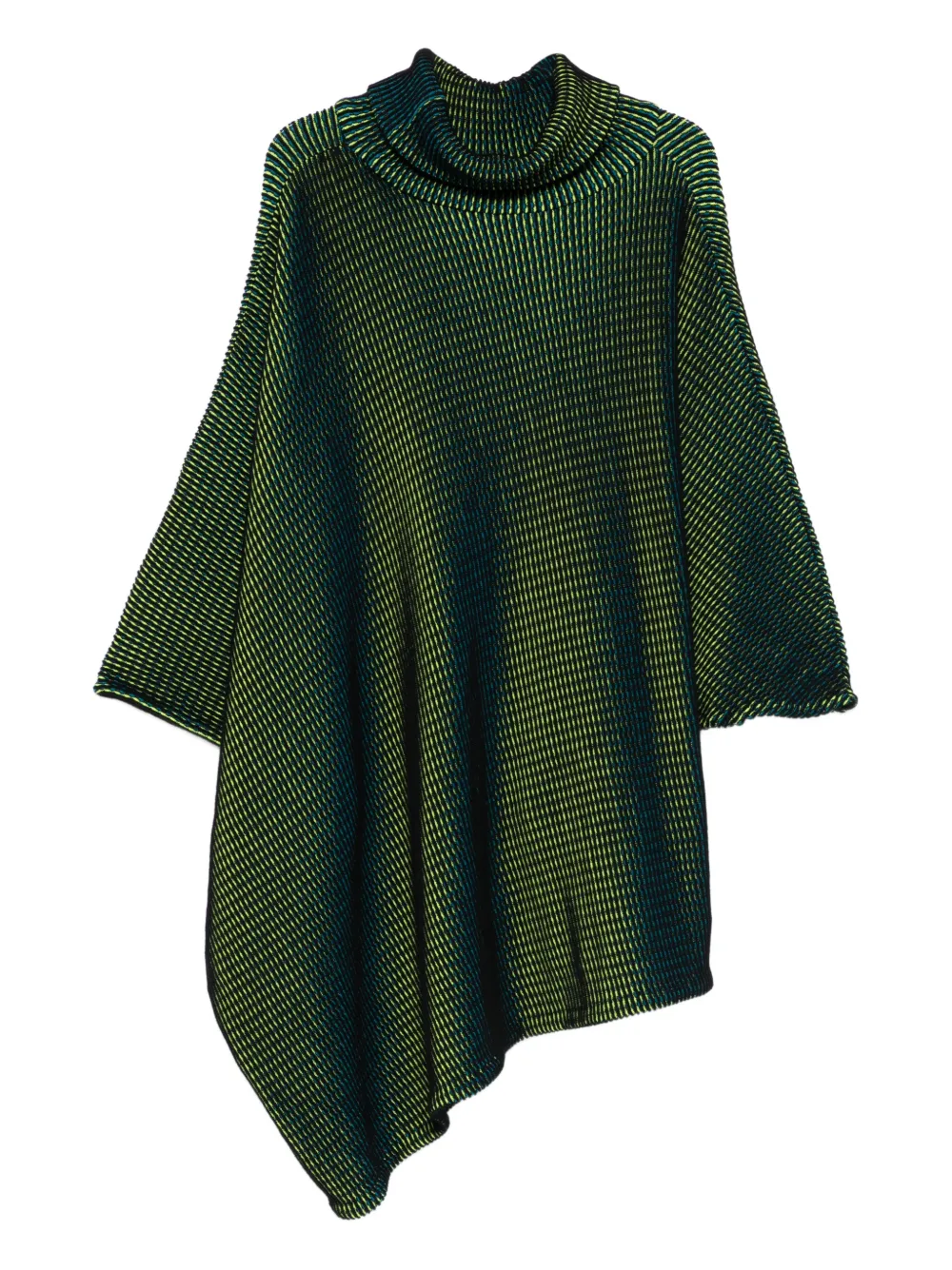 Pre-owned Issey Miyake Roll Neck 2000s Poncho In Green