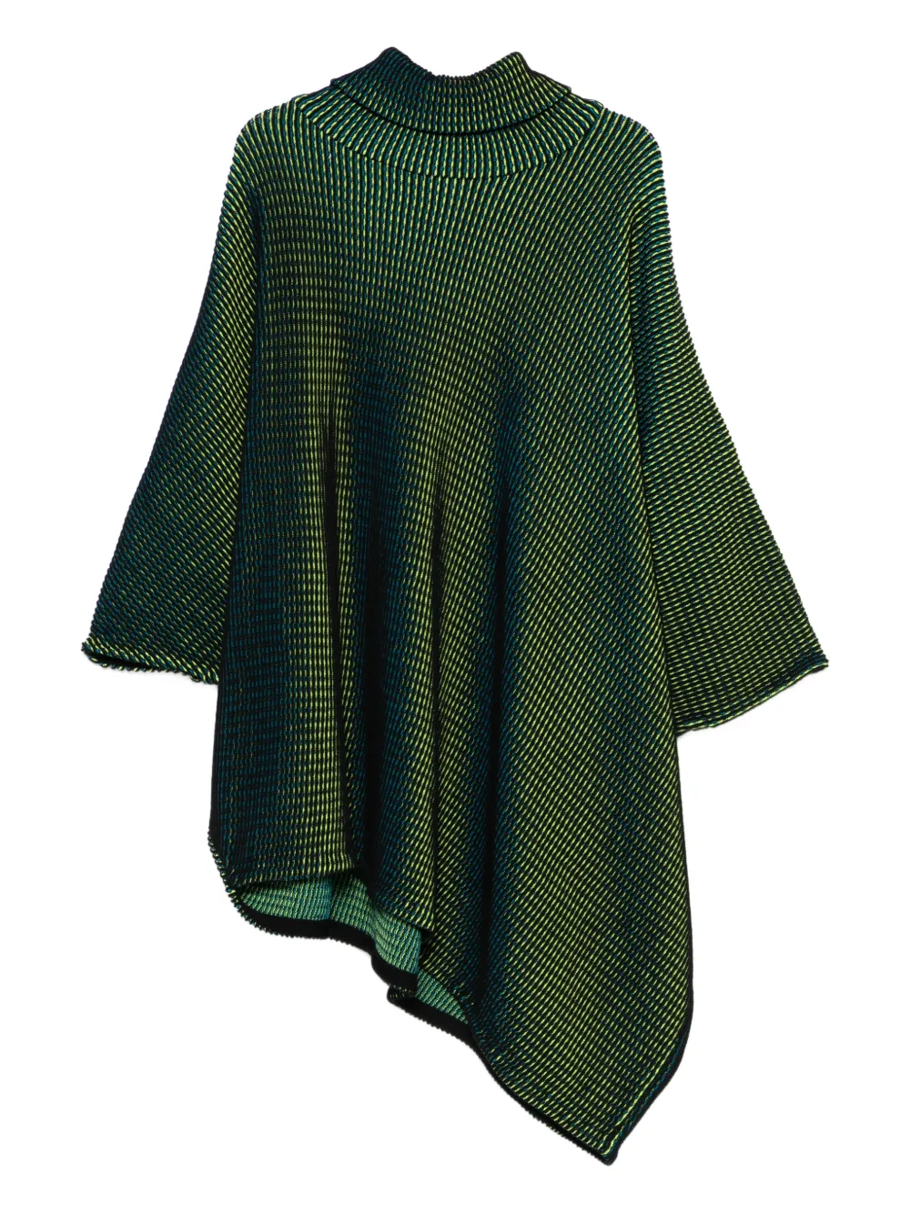 Pre-owned Issey Miyake Roll Neck 2000s Poncho In Green