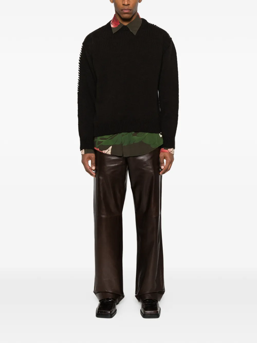 Paura stitch-detail sweater - Bruin