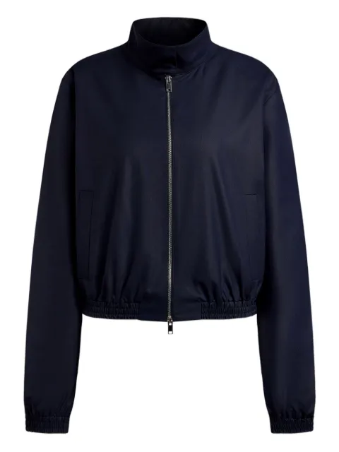 12 STOREEZ zip-up elasticated-waist bomber jacket