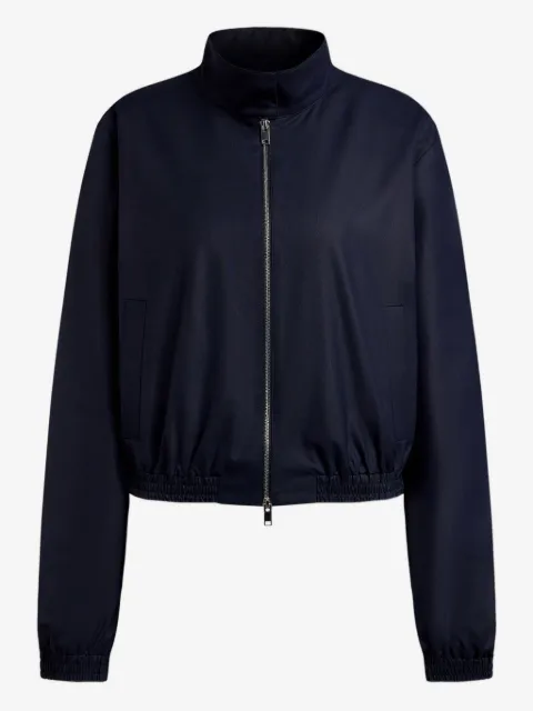 12 STOREEZ zip-up elasticated-waist bomber jacket