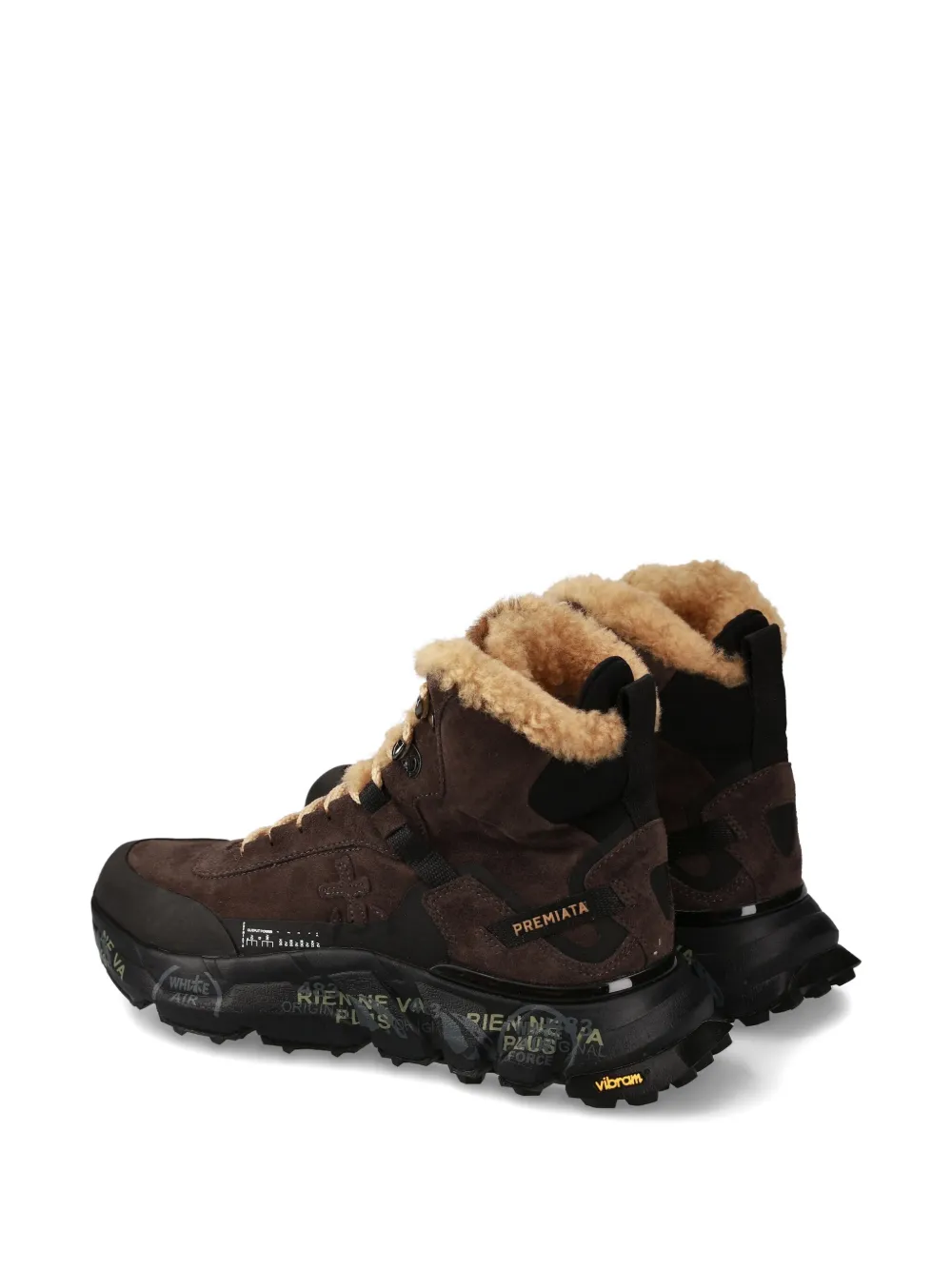 Premiata Trivor 452m Fur Lace-up Sneakers In Brown