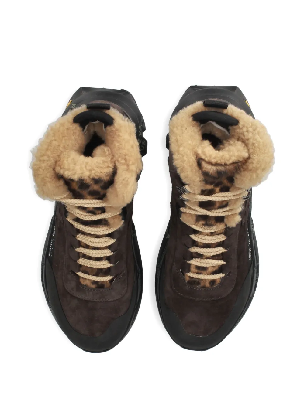 Premiata Trivor 452m Fur Lace-up Sneakers In Brown