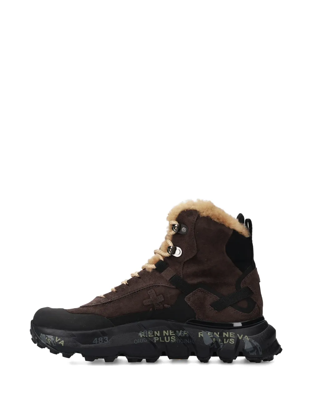Premiata Trivor 452m Fur Lace-up Sneakers In Brown