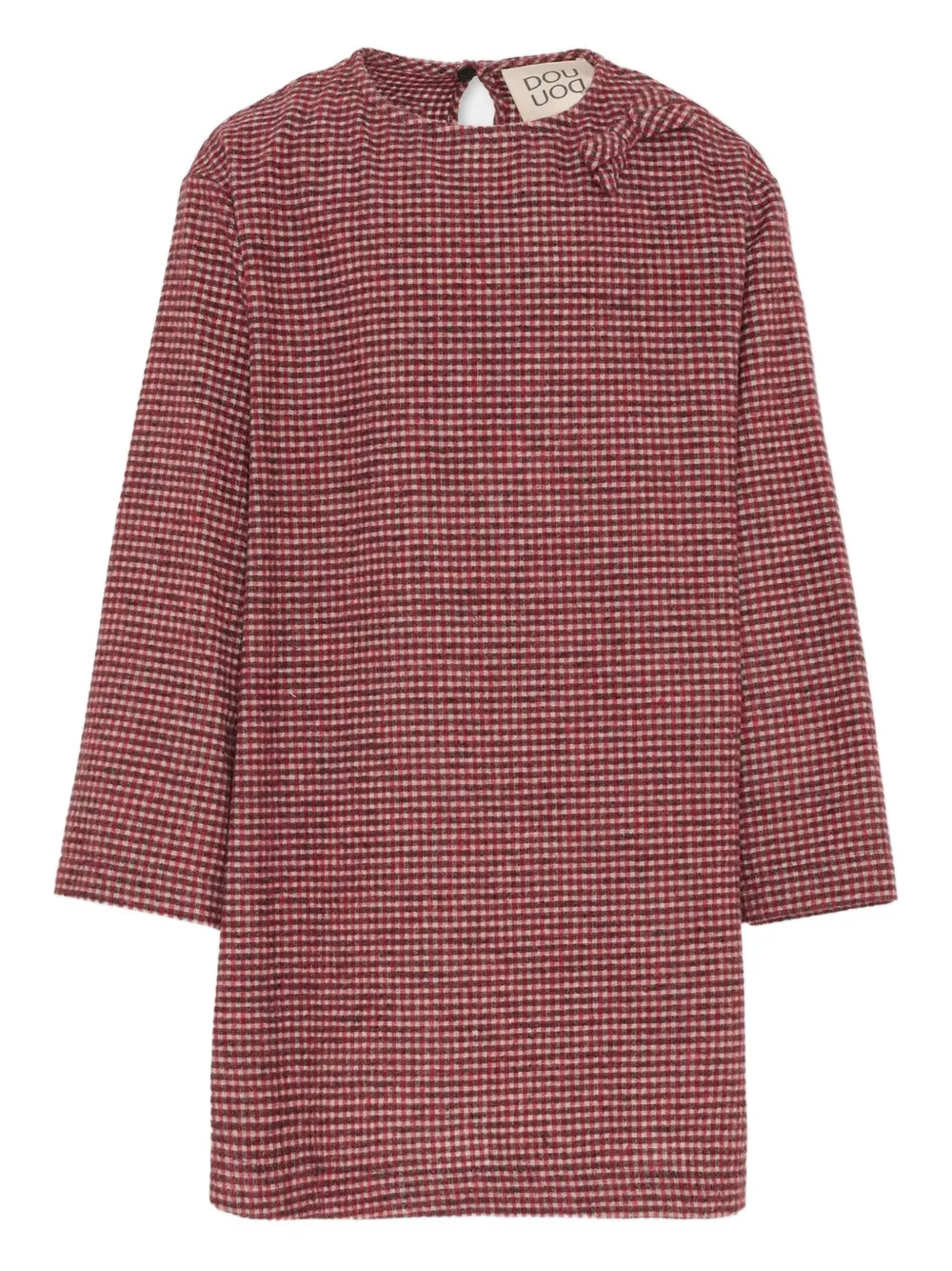 Douuod Kids bow-detail long-sleeve dress - レッド