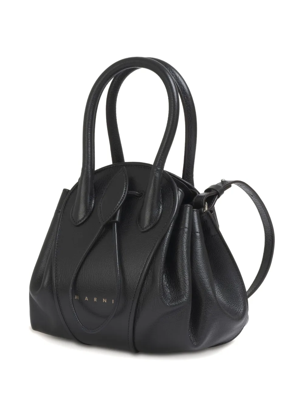 Marni Tulipea schoudertas met handvat Zwart
