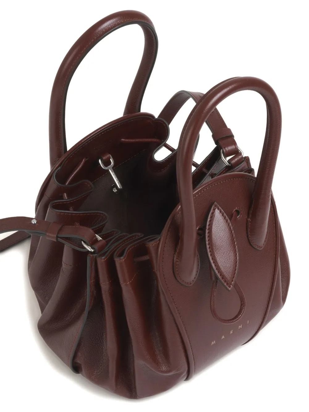 Marni Tulipea schoudertas met handvatten Bruin