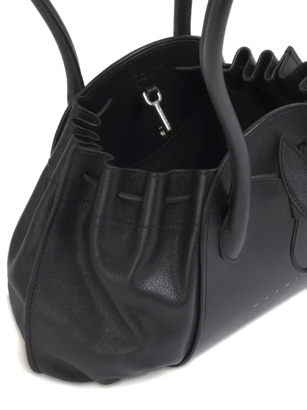 Marni レザートートバッグ | ブラック | FARFETCH JP