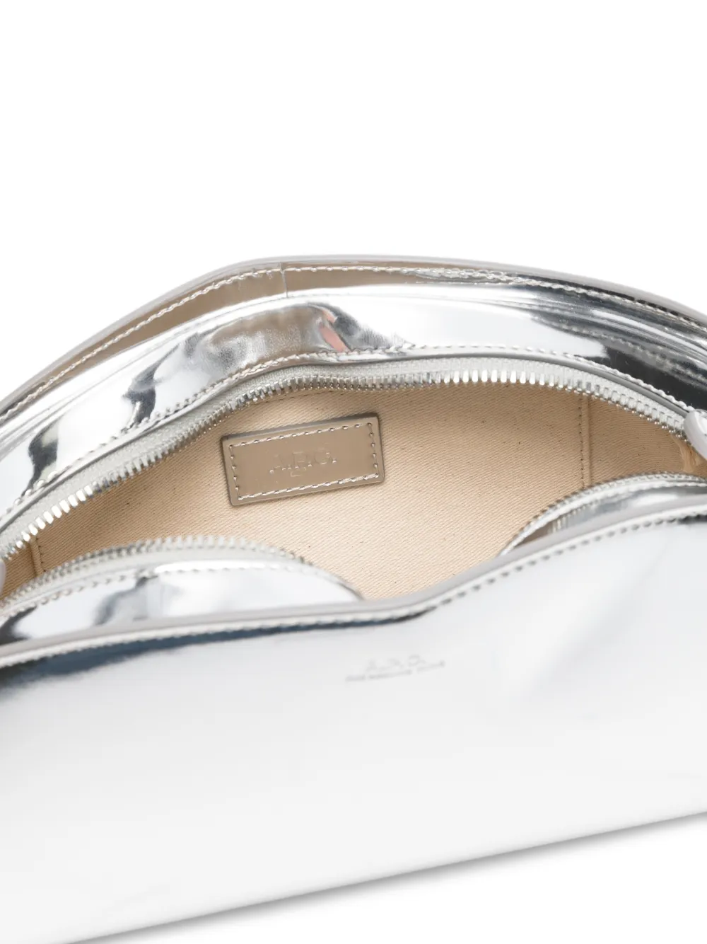 Apc Demi-lune Zip Shoulder Bag In Silver