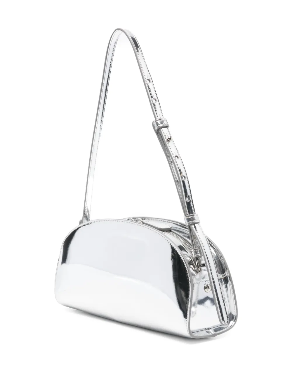 Apc Demi-lune Zip Shoulder Bag In Silver