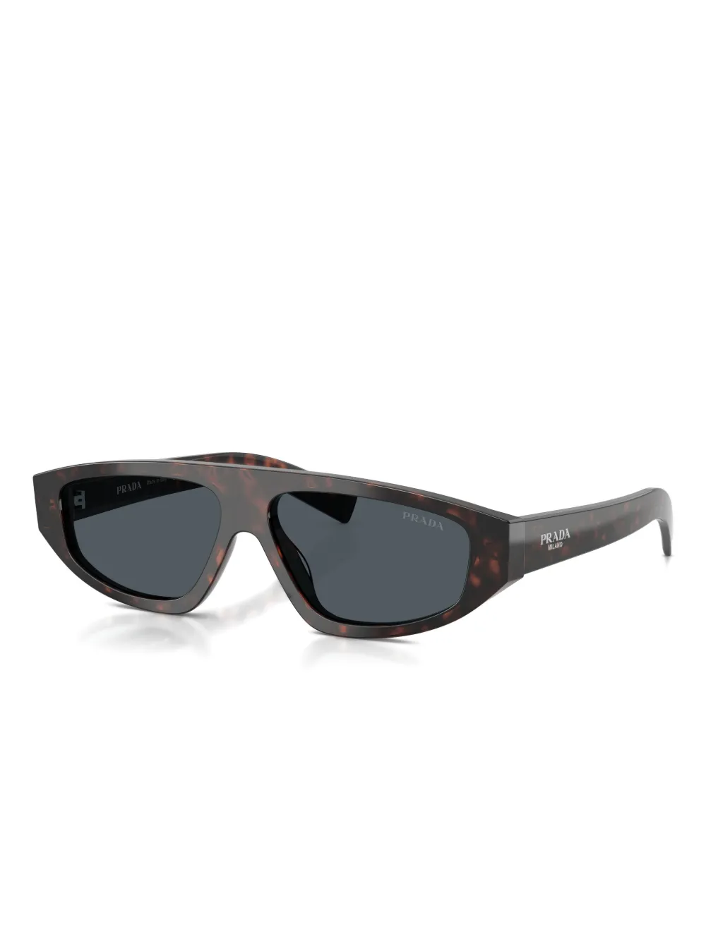 Prada Geometric-frame Sunglasses In Brown