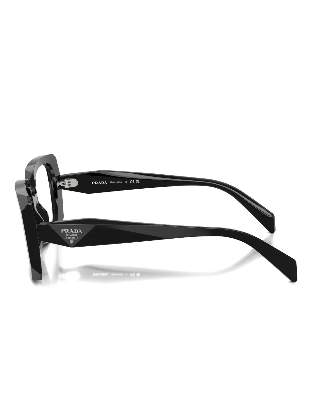 Prada Eyewear Square Frame Glasses In Black