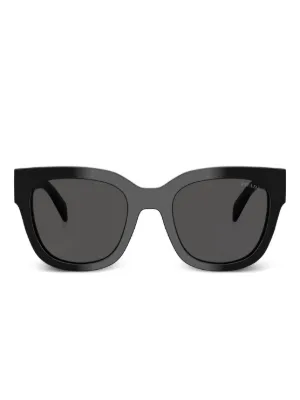 ❁Mayumi❁ Miu Miu Eyewear Rectangle Frame Sunglasses | Black | FARFETCH RO
