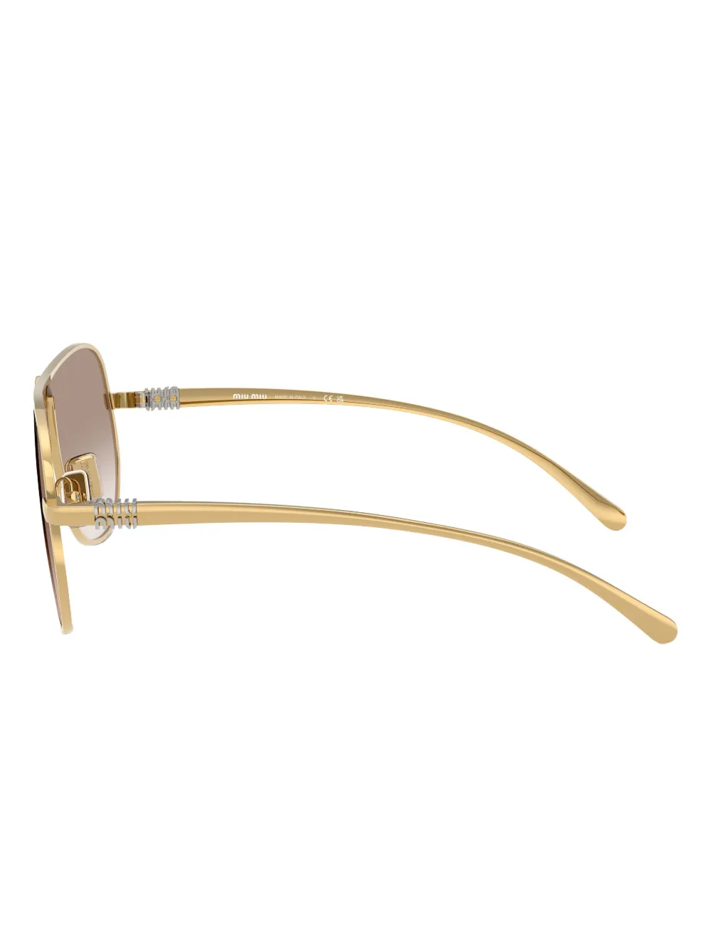 Miu Eyewear Zonnebril met geometrisch montuur Goud