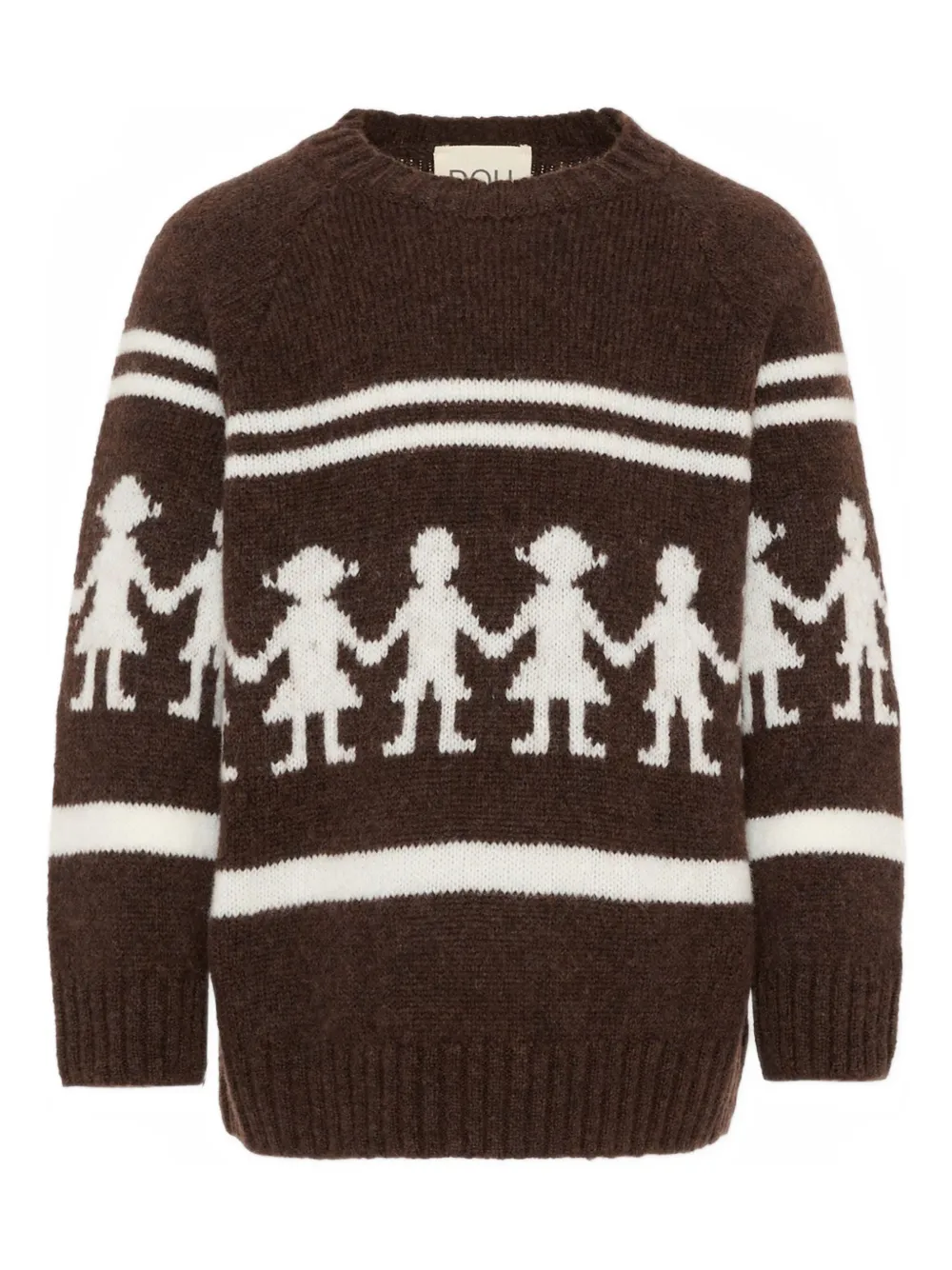 Douuod Kids Gestreepte trui met lange mouwen Bruin