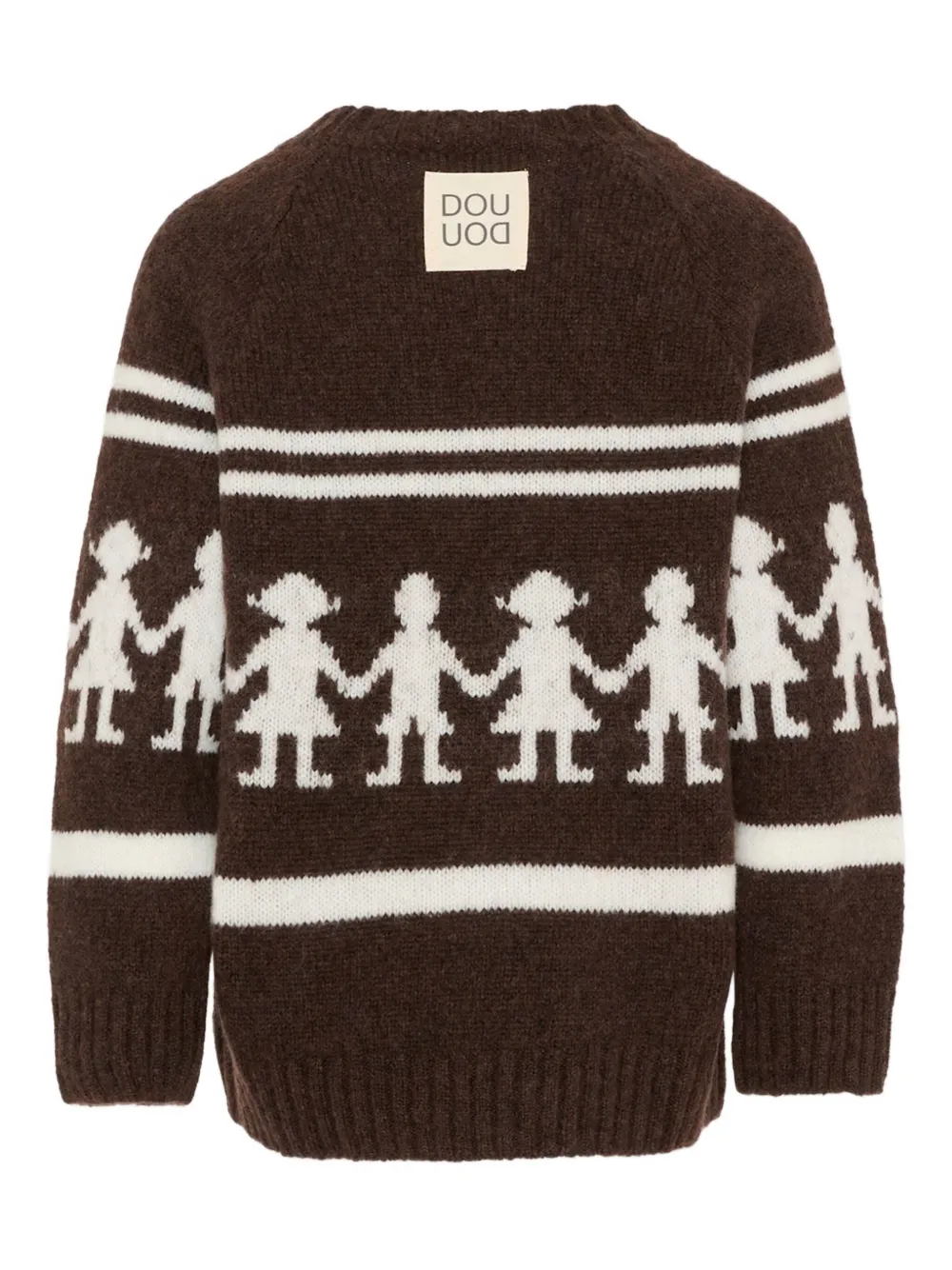 Douuod Kids Gestreepte trui met lange mouwen Bruin