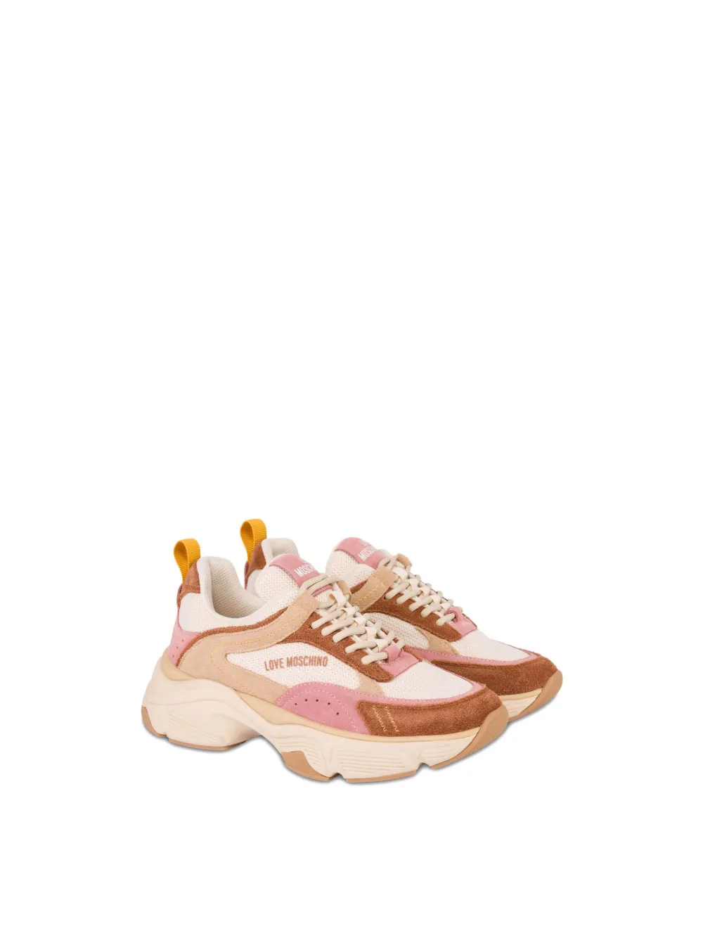 Love Moschino Sneakers met hart-applicatie - Beige