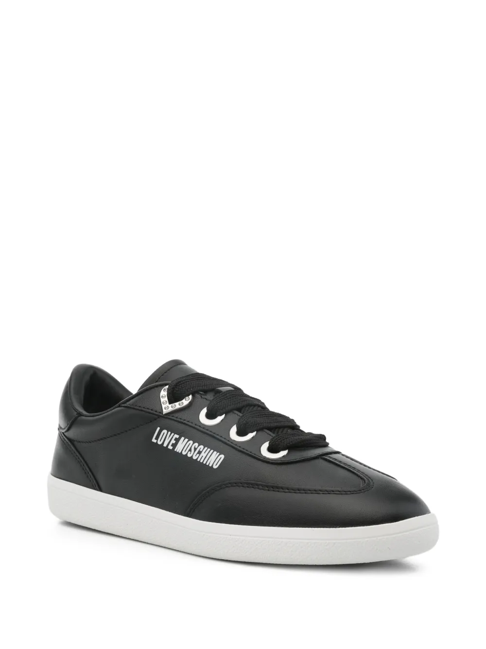 Love Moschino logo-detail leather sneakers - Zwart