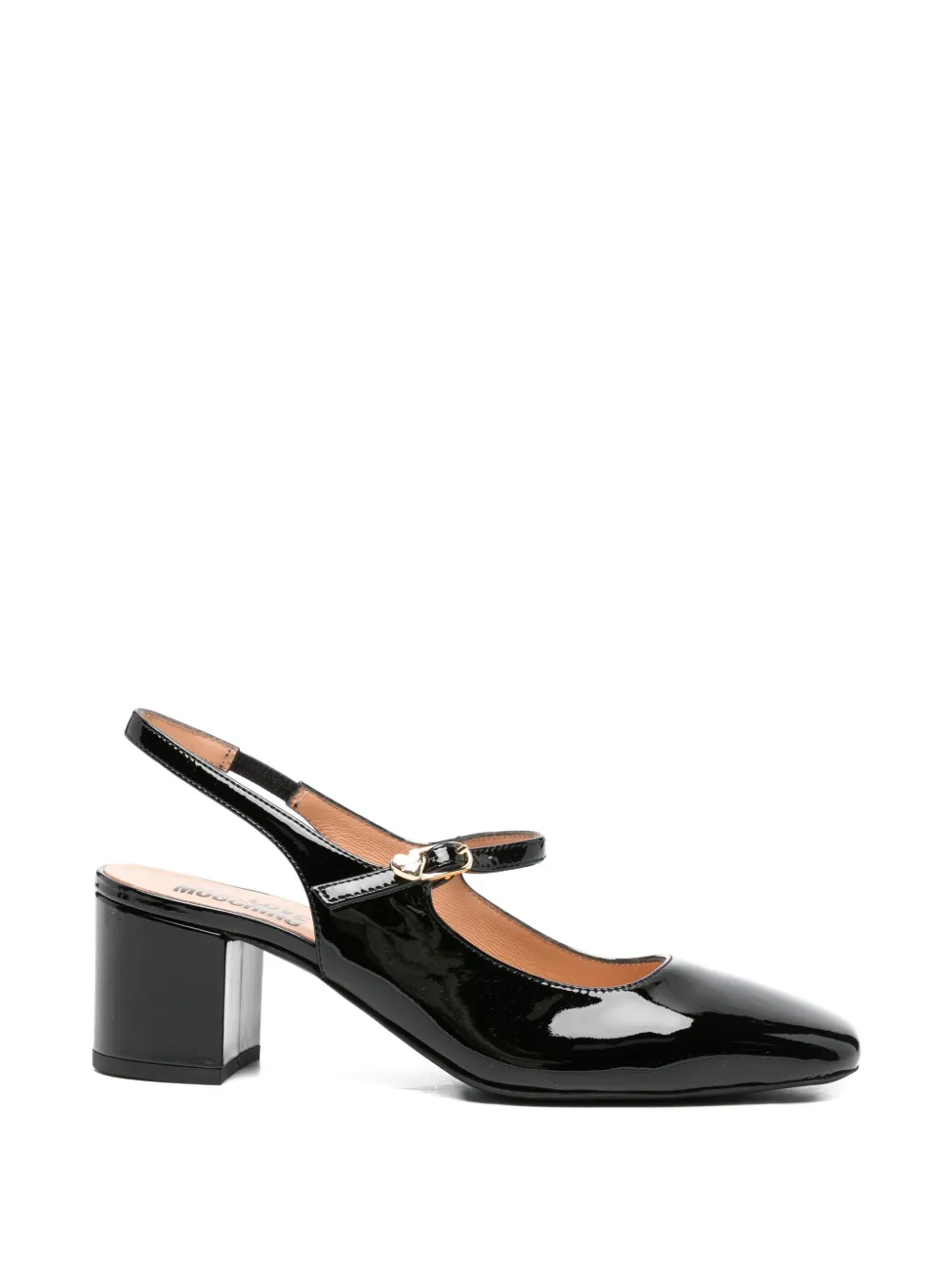 Love Moschino square-toe leather pumps Zwart