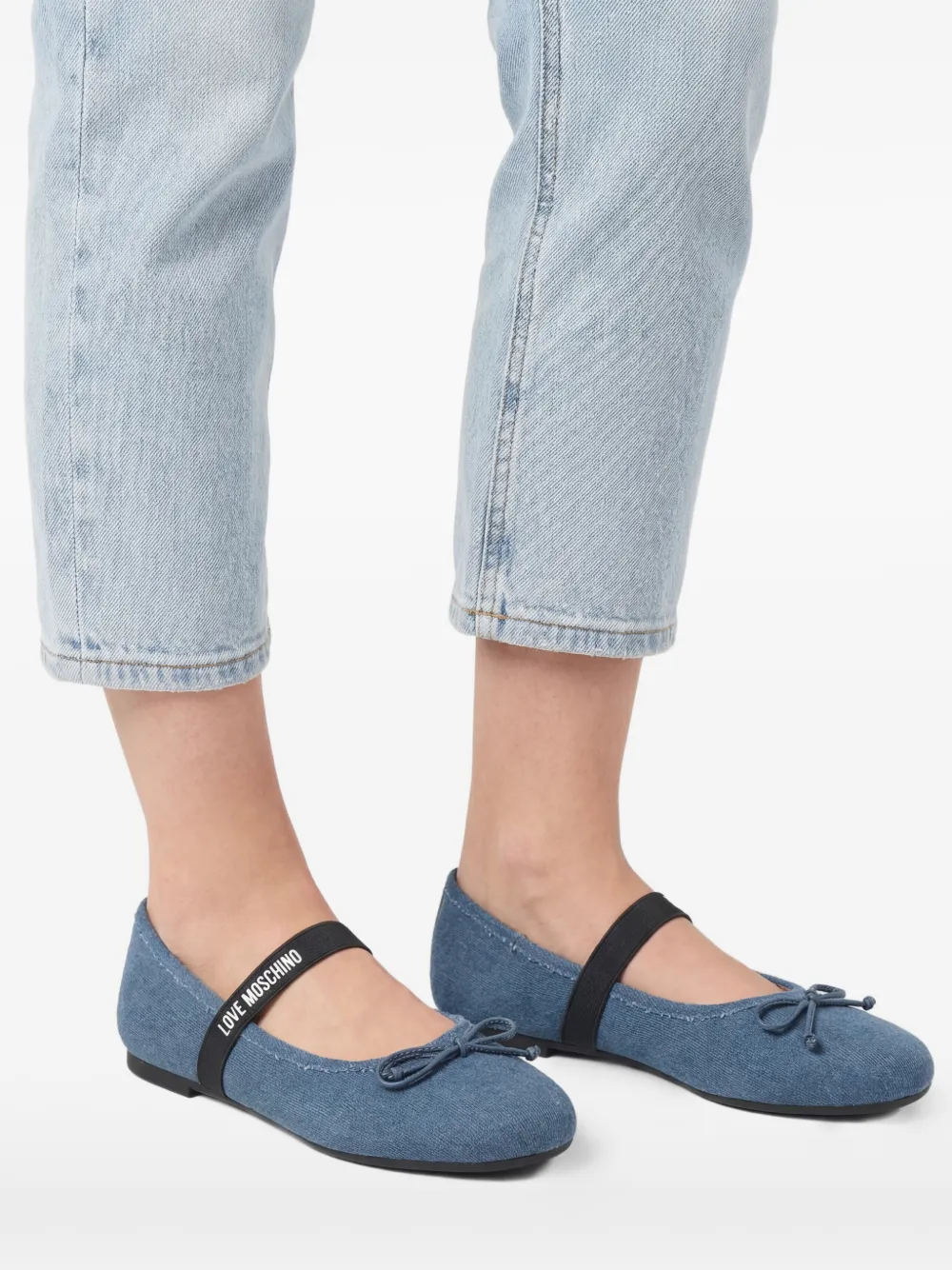 Love Moschino Ballerina's met strikdetail Blauw
