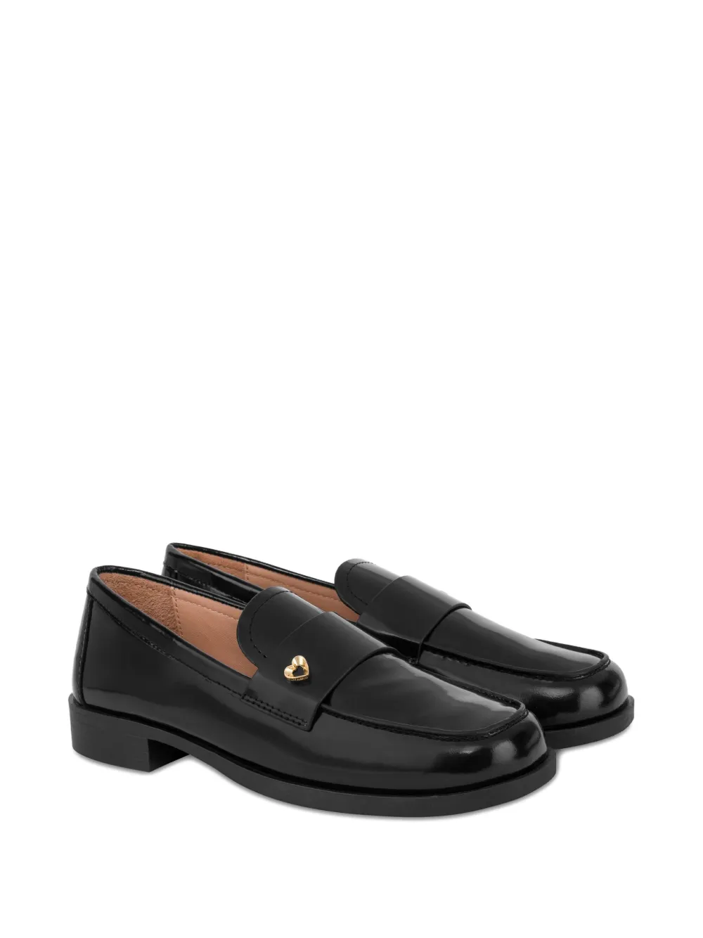 Love Moschino Loafers met hartdetail - Zwart