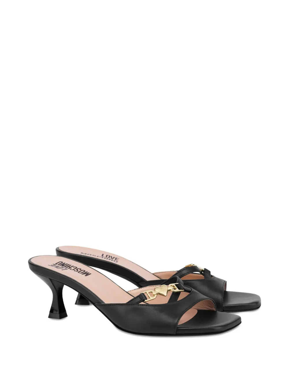 Love Moschino Sandalen met logodetail Zwart