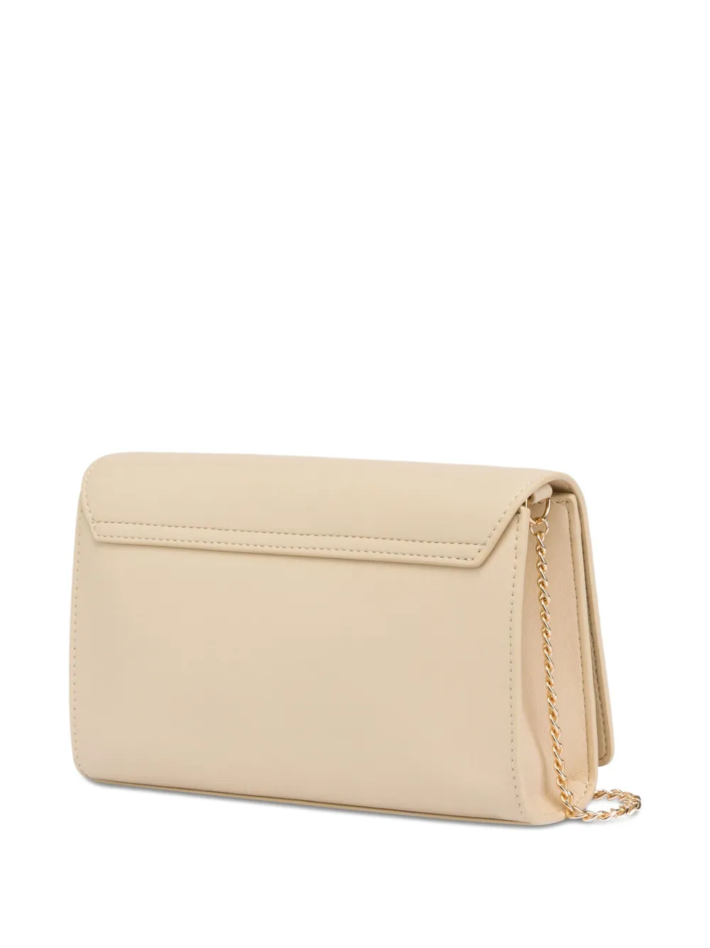 Love Moschino Schoudertas met ketting en reli&euml;f - Beige