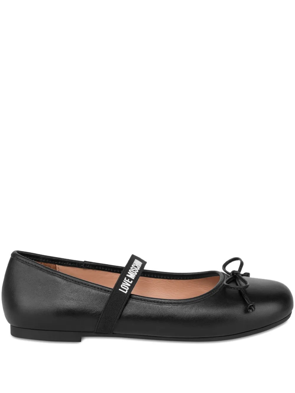 Love Moschino Ballerine con cinturino e fiocco - Nero