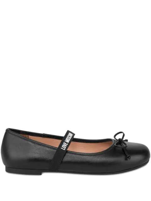 Love Moschino strap bow ballet flats