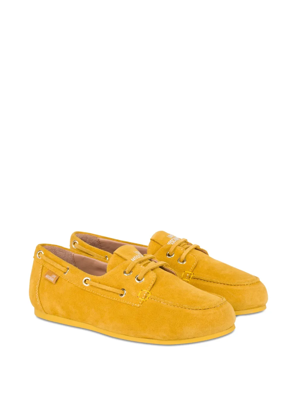 Love Moschino Suède loafers met veters - Geel