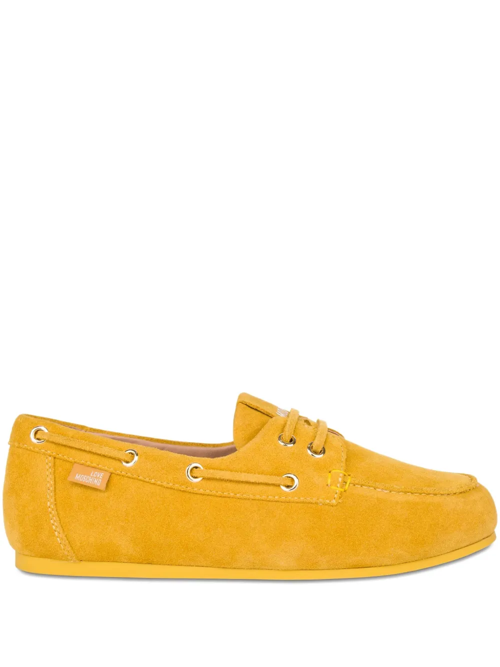 Love Moschino Mocassini in pelle scamosciata con lacci - Giallo