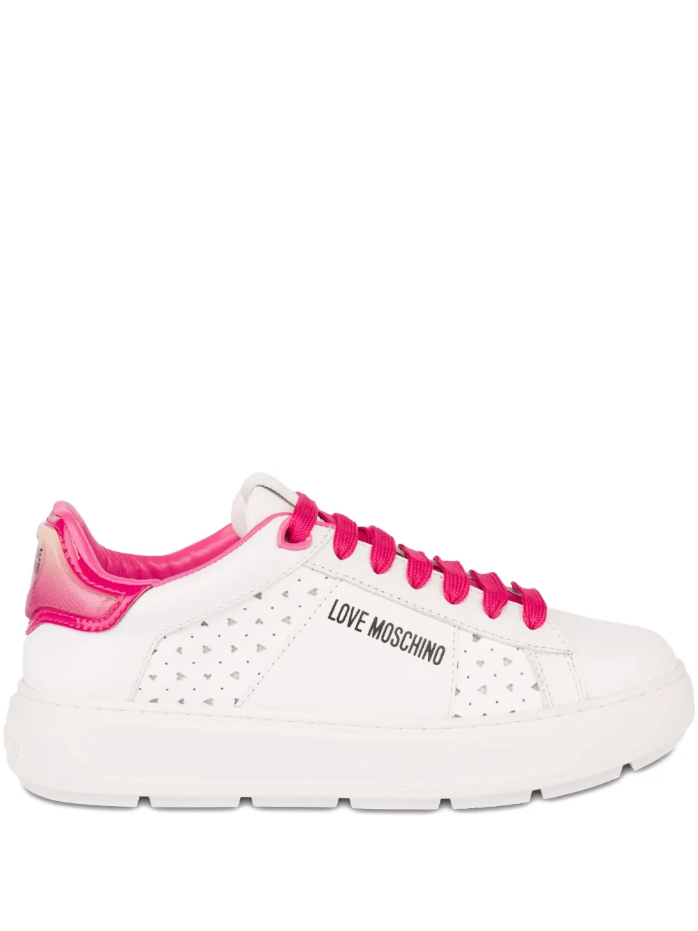 Love Moschino Sneakers met logo Wit