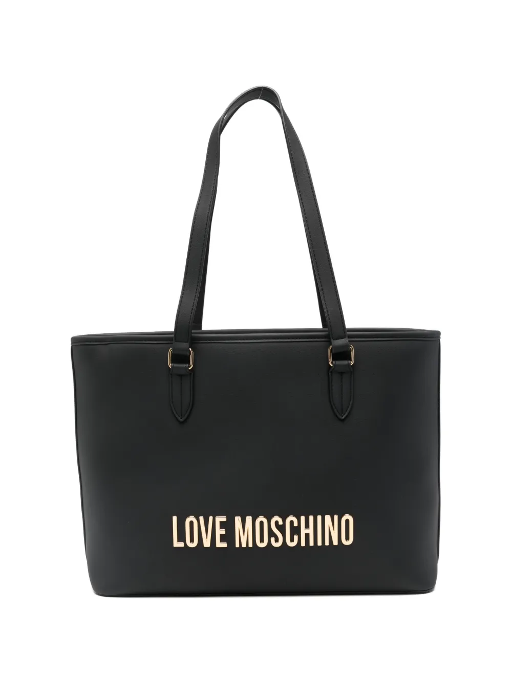 Love Moschino logo-plaque shoulder bag - Nero