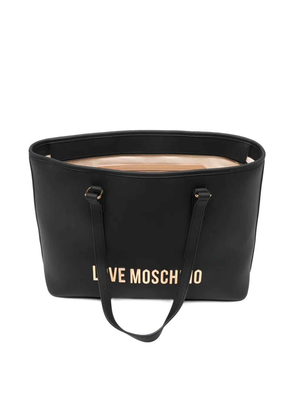 Love Moschino Schoudertas met logoplakkaat Zwart