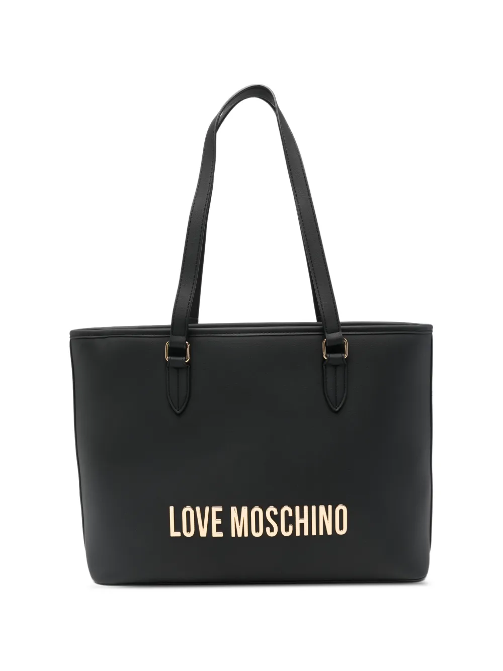 Love Moschino logo-plaque shoulder bag - Nero