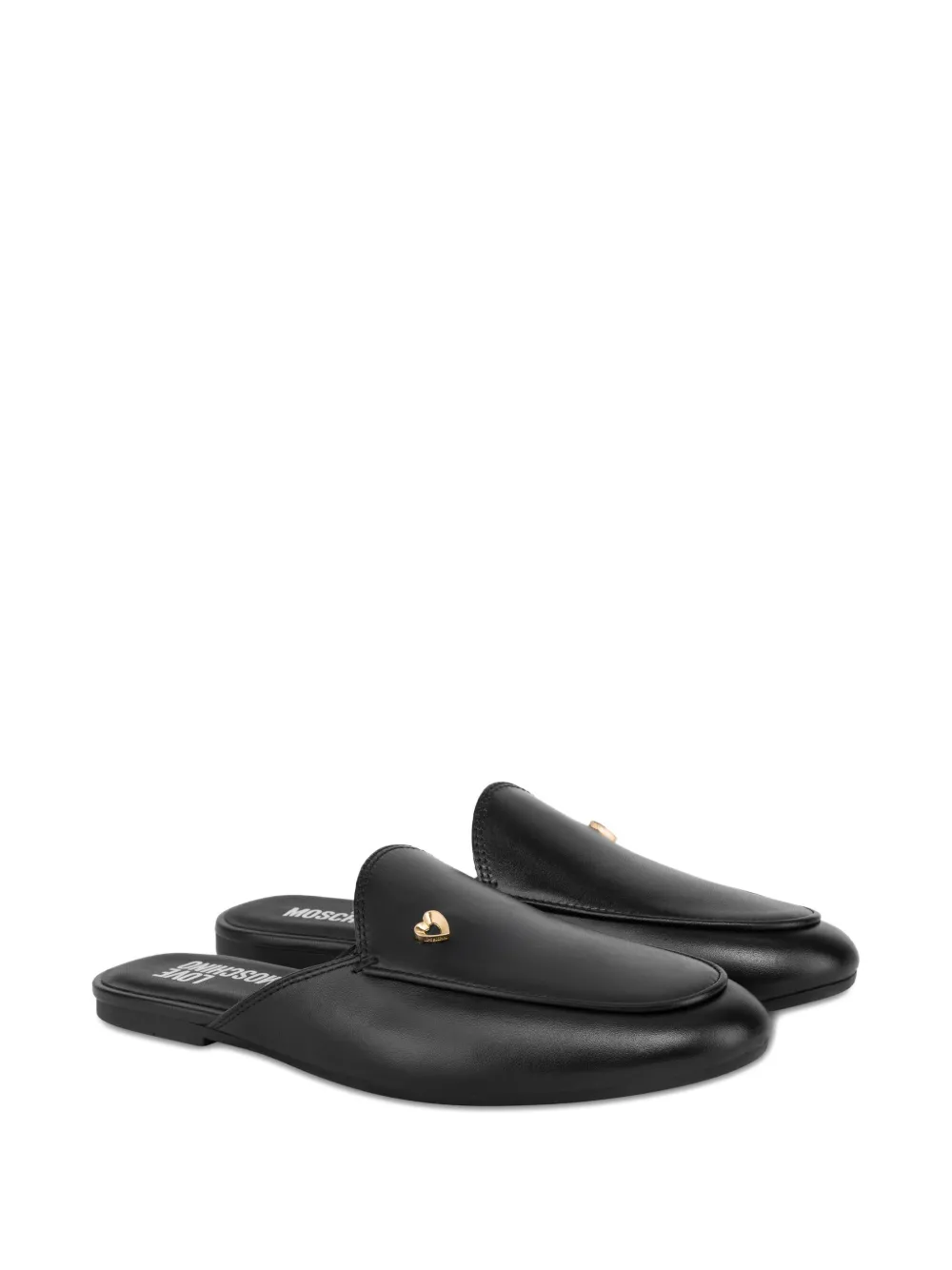 Love Moschino Muiltjes met hartdetail Zwart