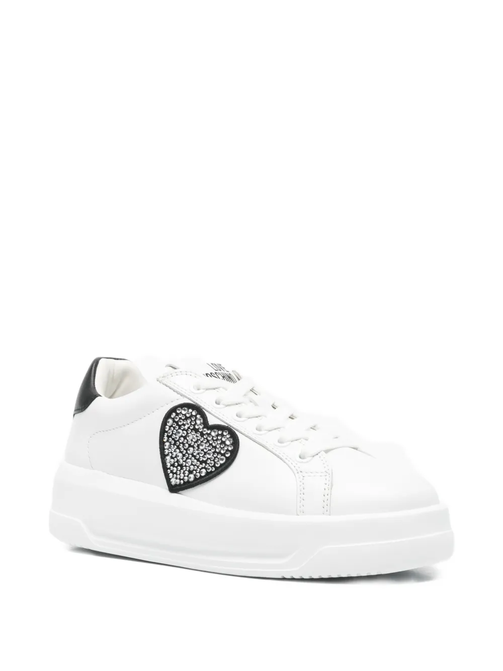 Love Moschino heart-detail sneakers - Wit