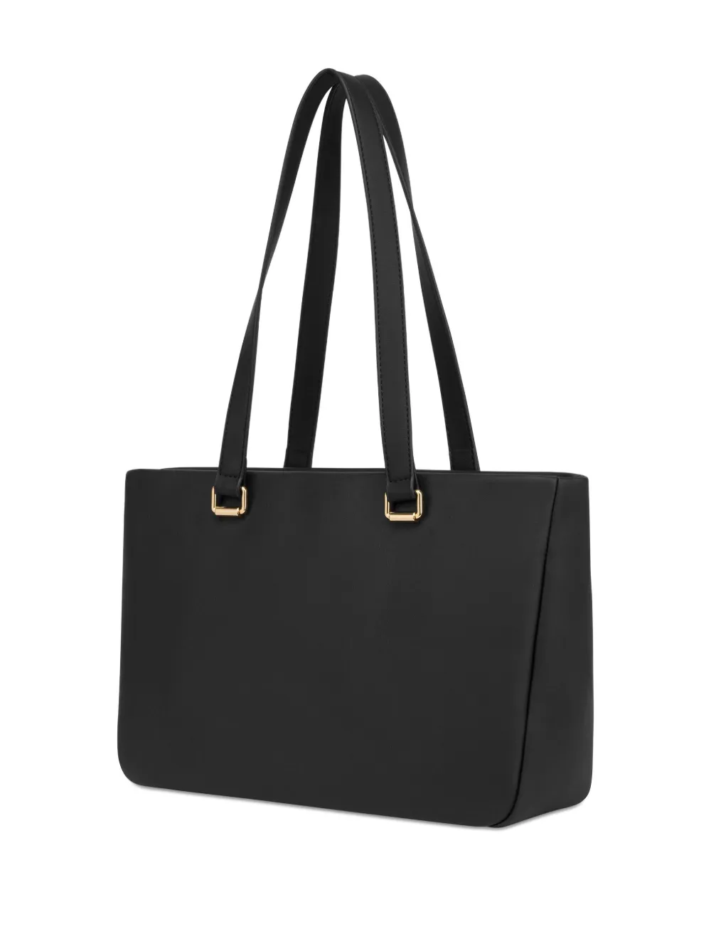 Love Moschino Schoudertas met logo en ketting Zwart