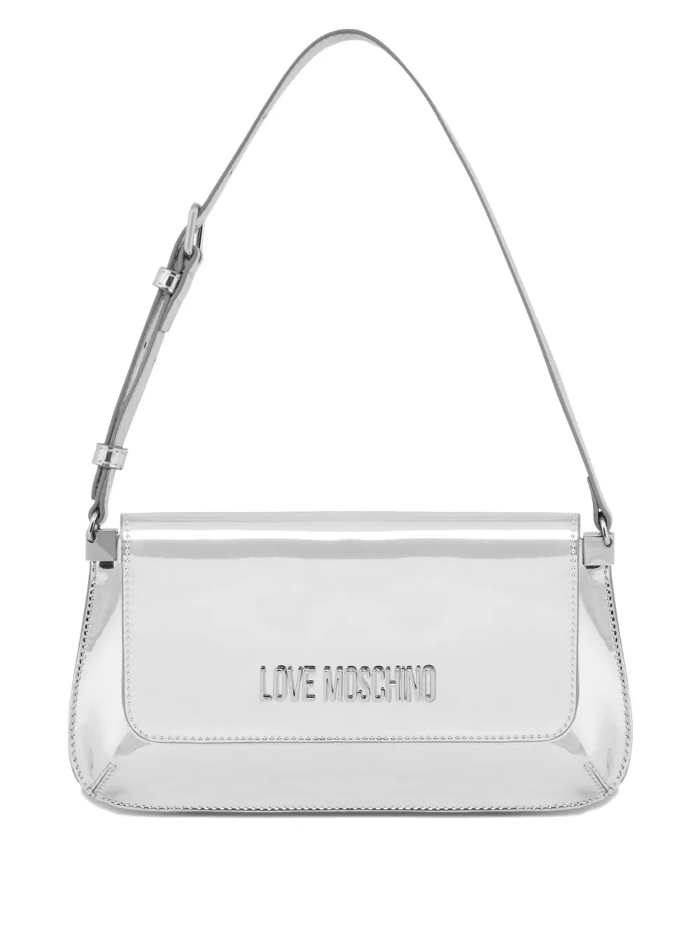 Love Moschino logo shoulder bag - Argento
