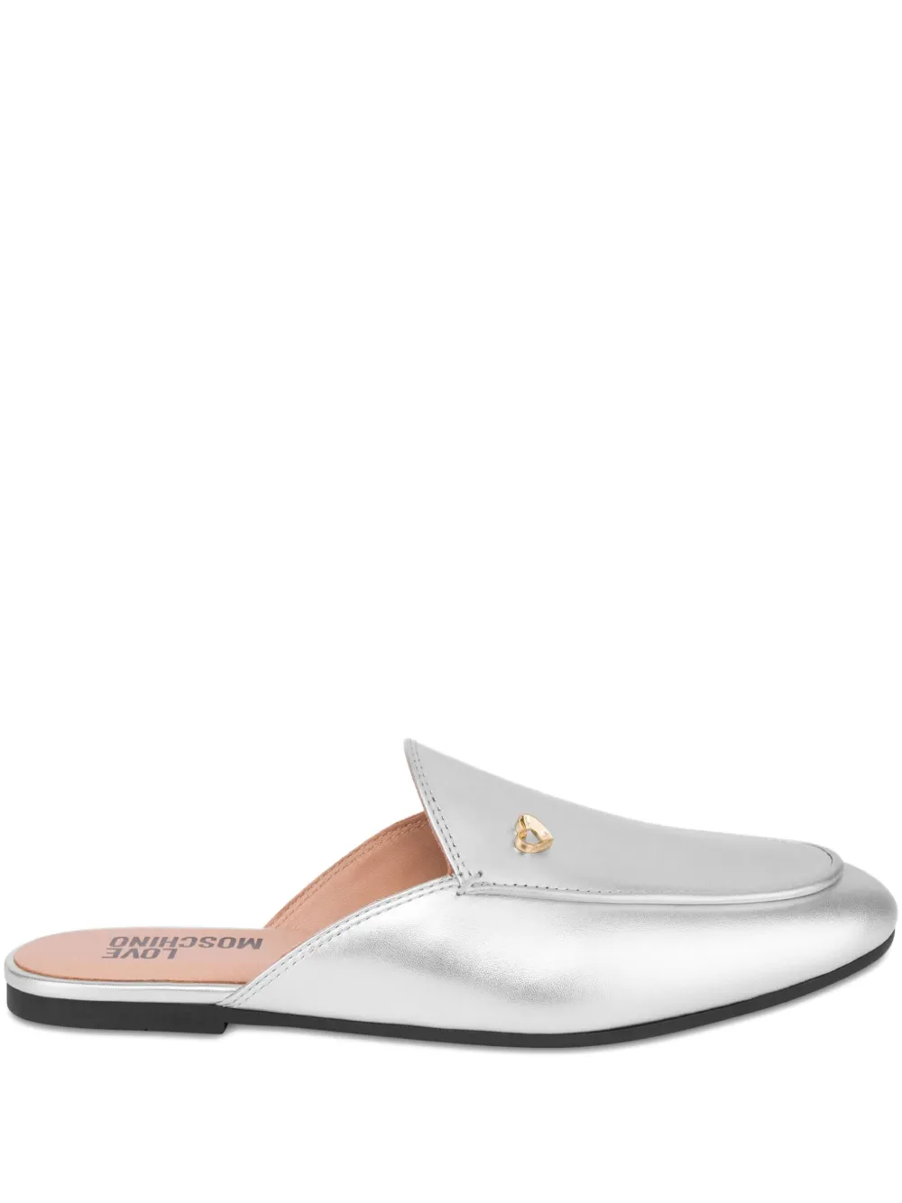 Love Moschino Mules con motivo metallizzato - Argento