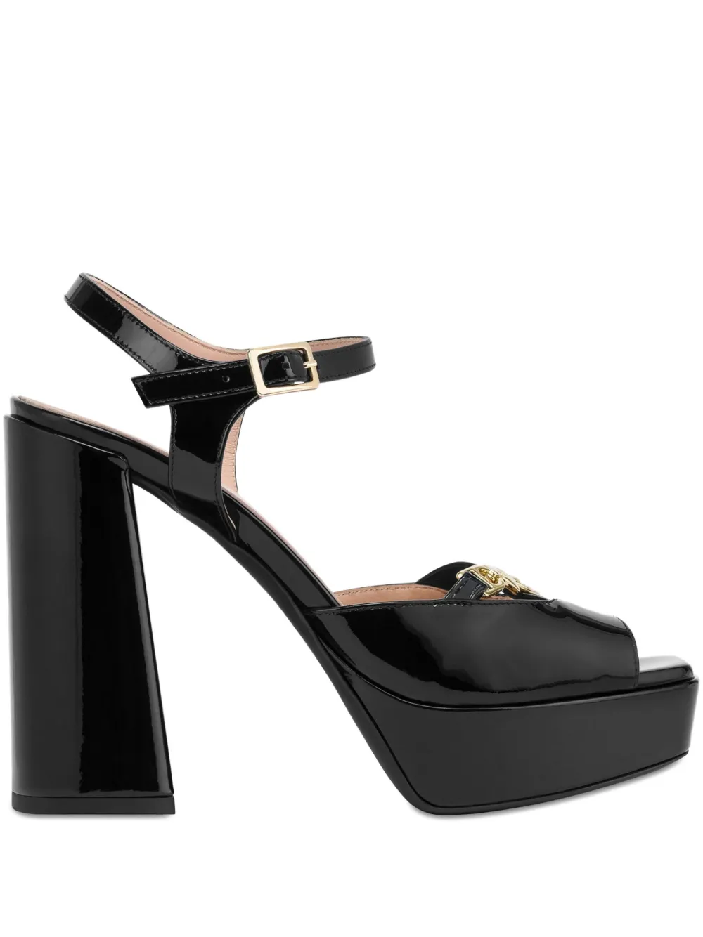 Love Moschino Sandalen met plateauzool Zwart