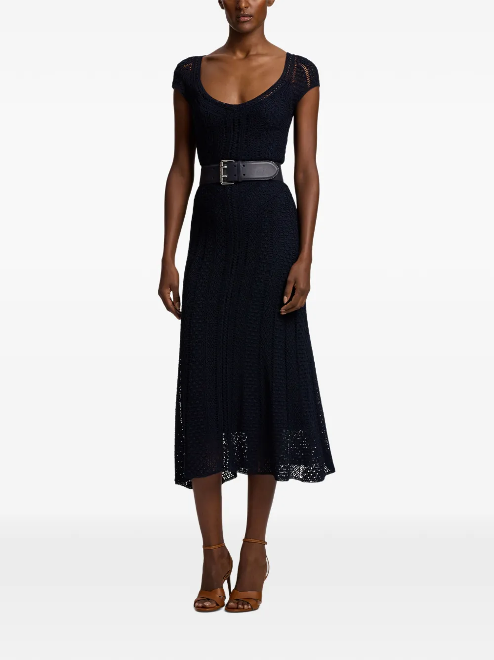 Ralph Lauren Collection scoop-neck midi dress Blauw