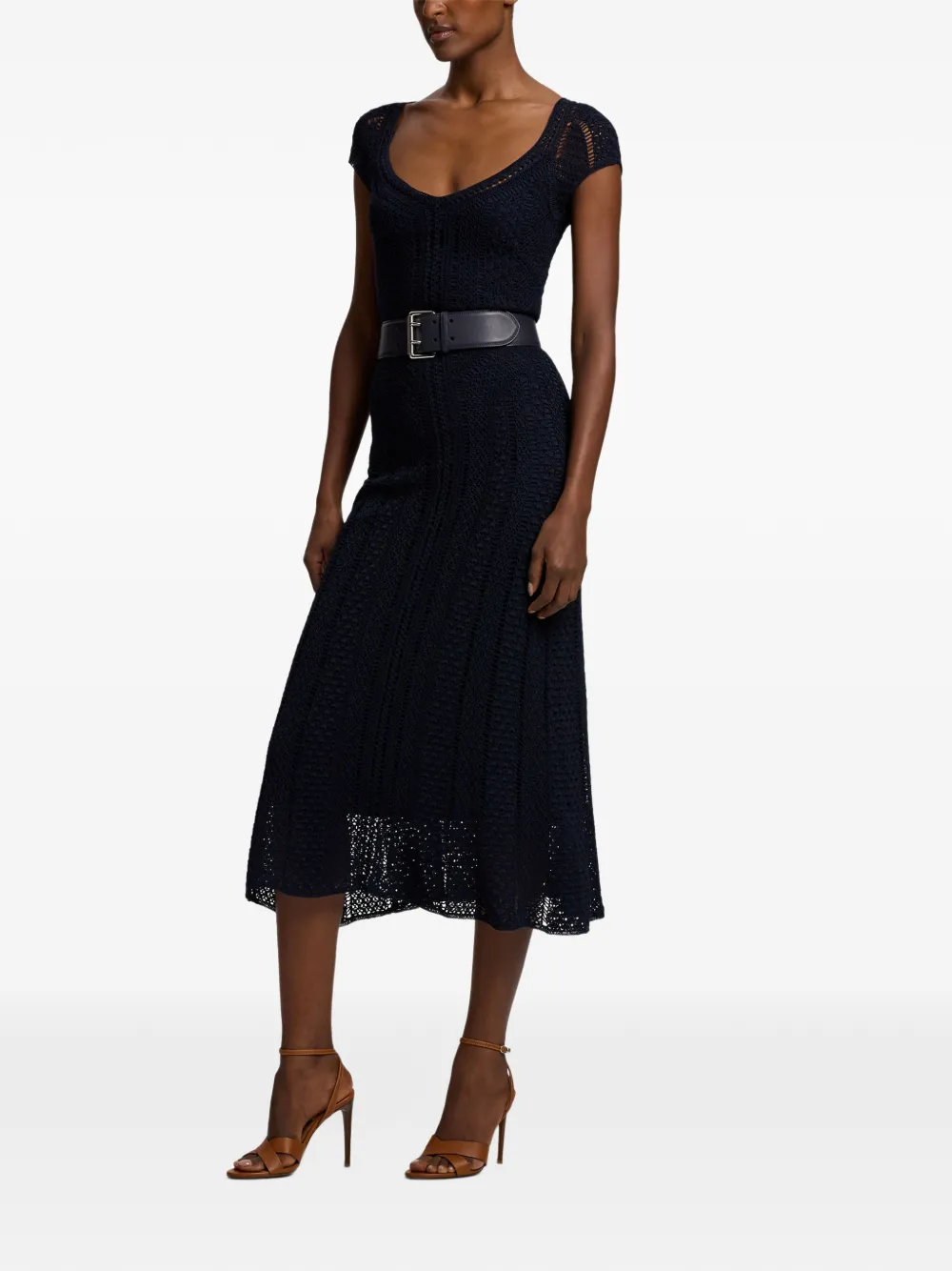 Ralph Lauren Collection scoop-neck midi dress Blauw