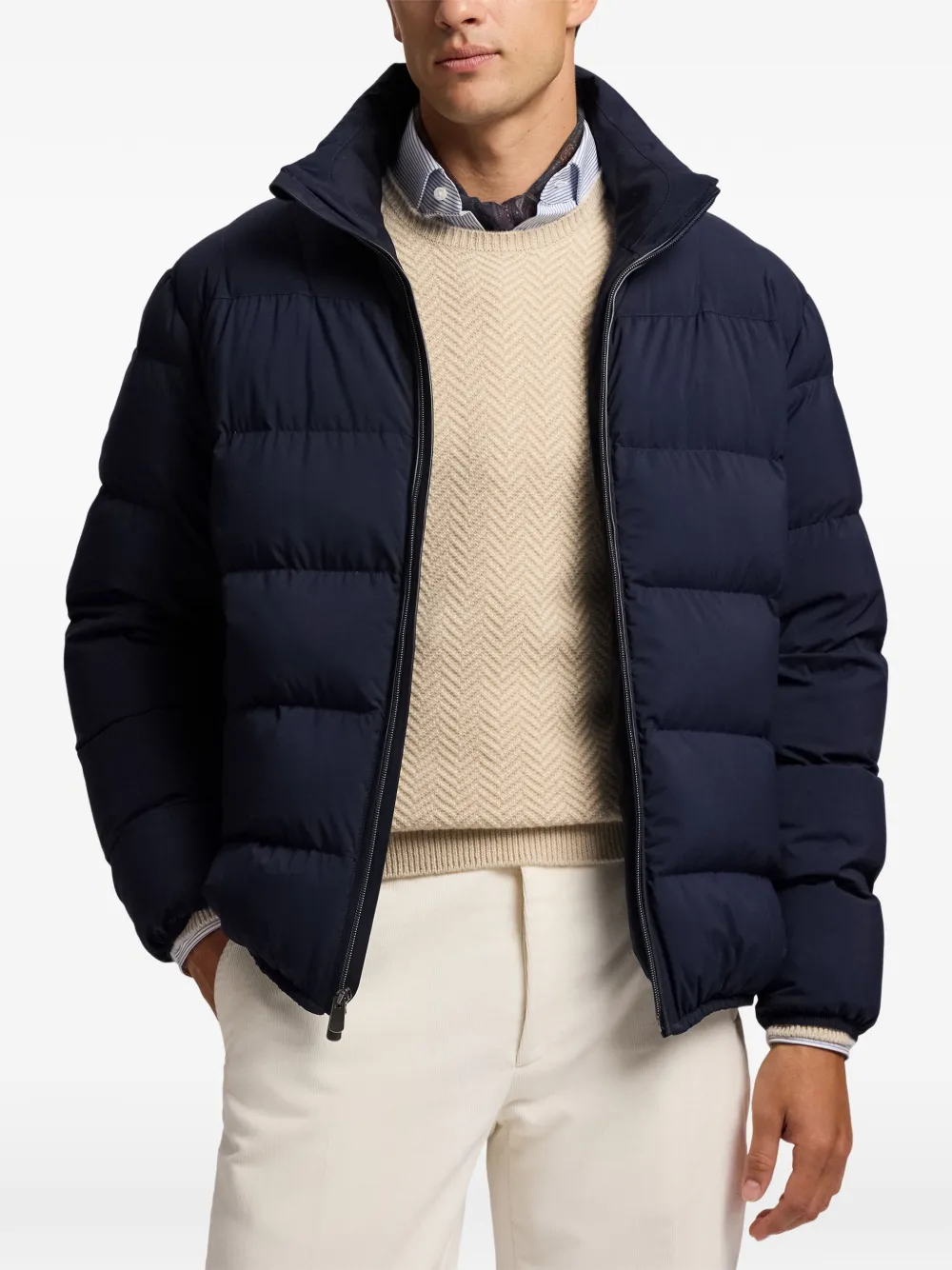 Ralph Lauren Purple Label quilted-pattern padded jacket Blauw