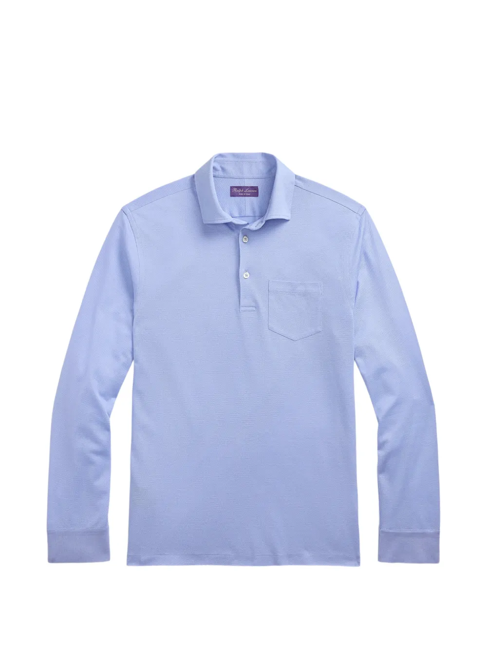 Ralph Lauren Purple Label long-sleeve chest-pocket polo shirt - Blu
