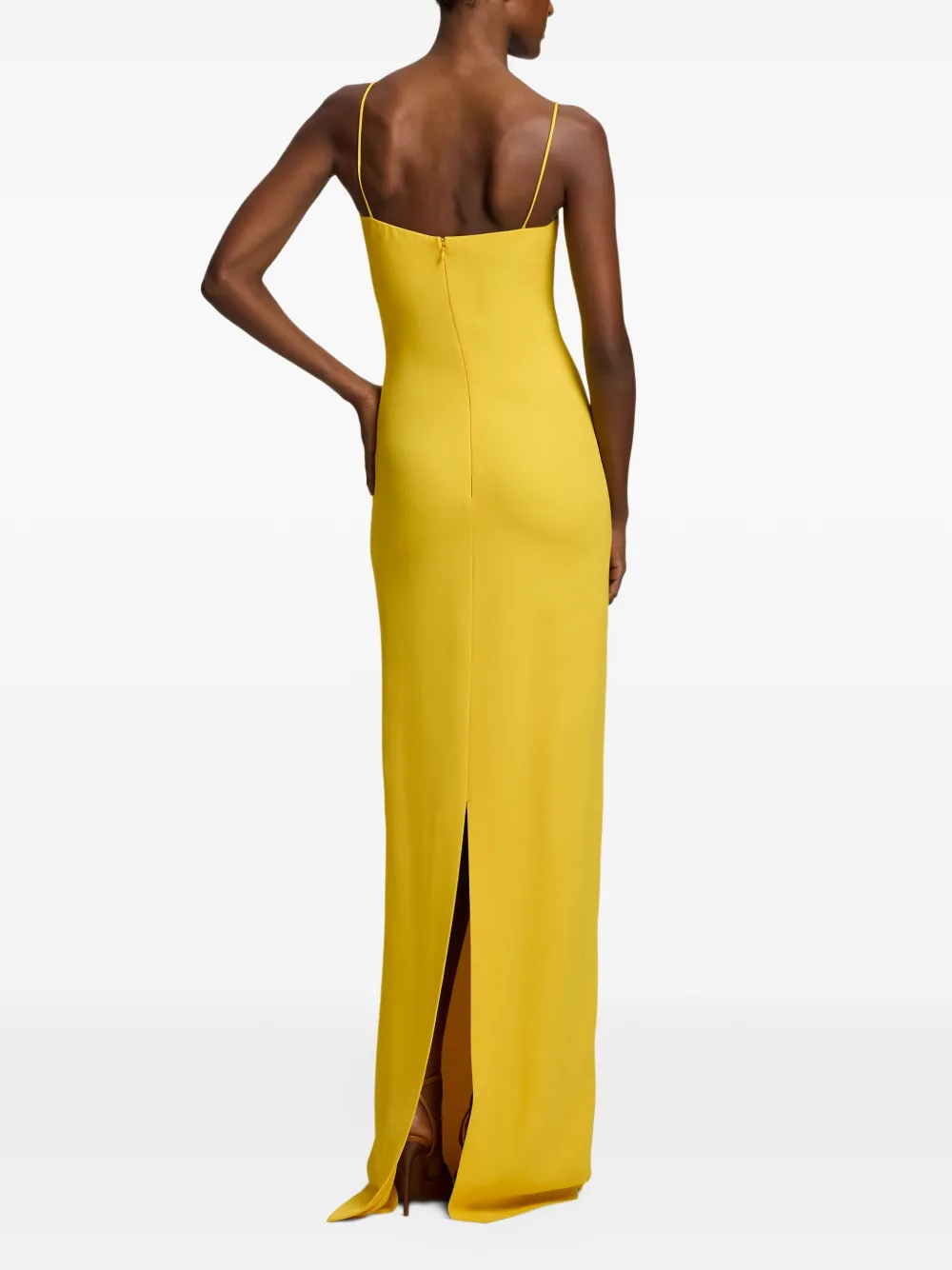 Ralph Lauren Collection silk spaghetti-strap maxi dress Geel