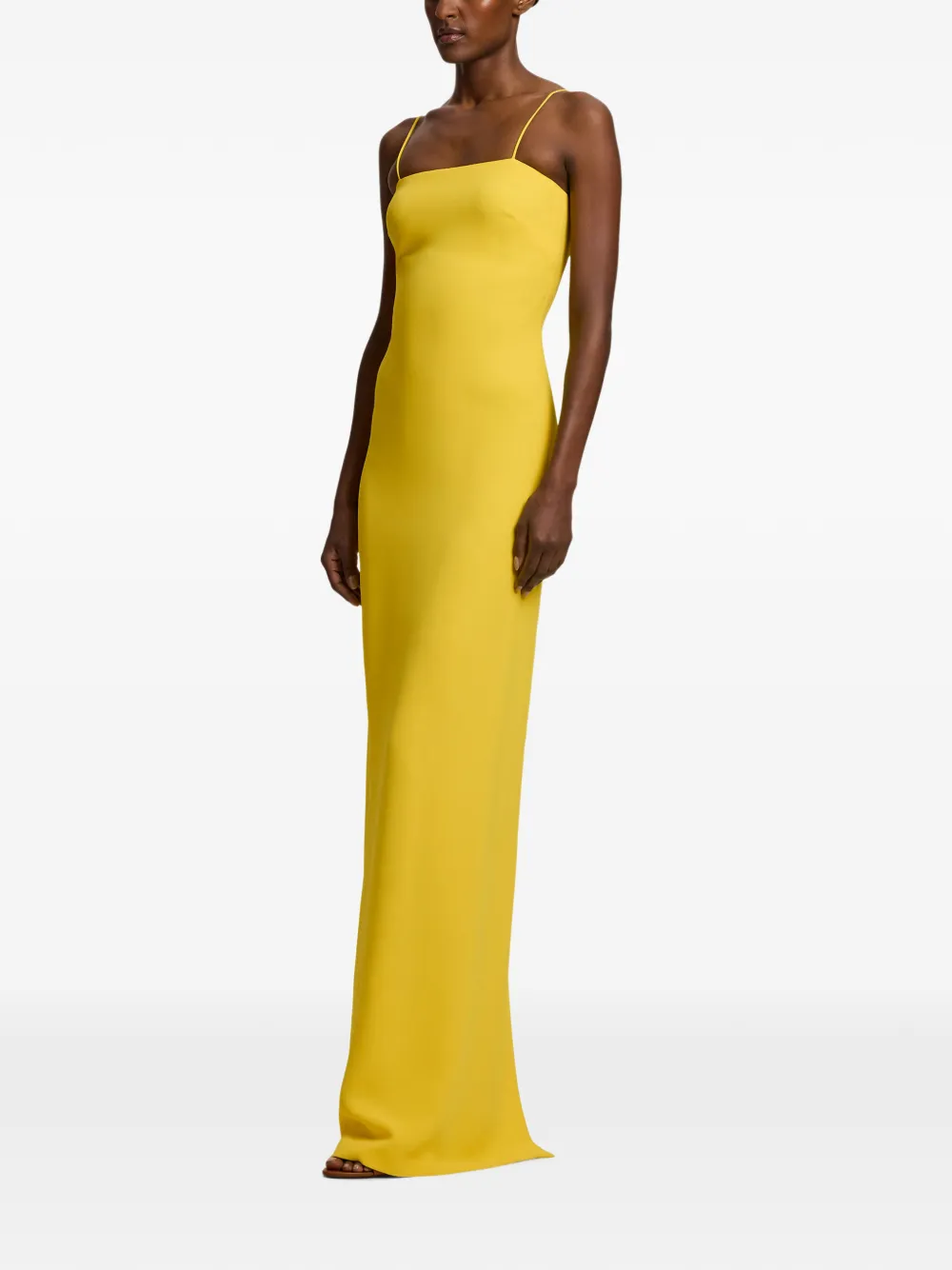 Ralph Lauren Collection silk spaghetti-strap maxi dress Geel
